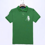 USPA Shirts Golf Polo Men's Lapel Embroidery Horse Short Sleeve