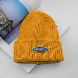 Women Beanies Hat Female Autumn and Winter Woolen Hat Preppy Style Letter Label Couple Warm Male
