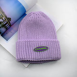 Women Beanies Hat Female Autumn and Winter Woolen Hat Preppy Style Letter Label Couple Warm Male