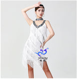 Flapper Dress Sequins Tassel Dress Ball Dance Dress V-neck Tassel Dancing Dress