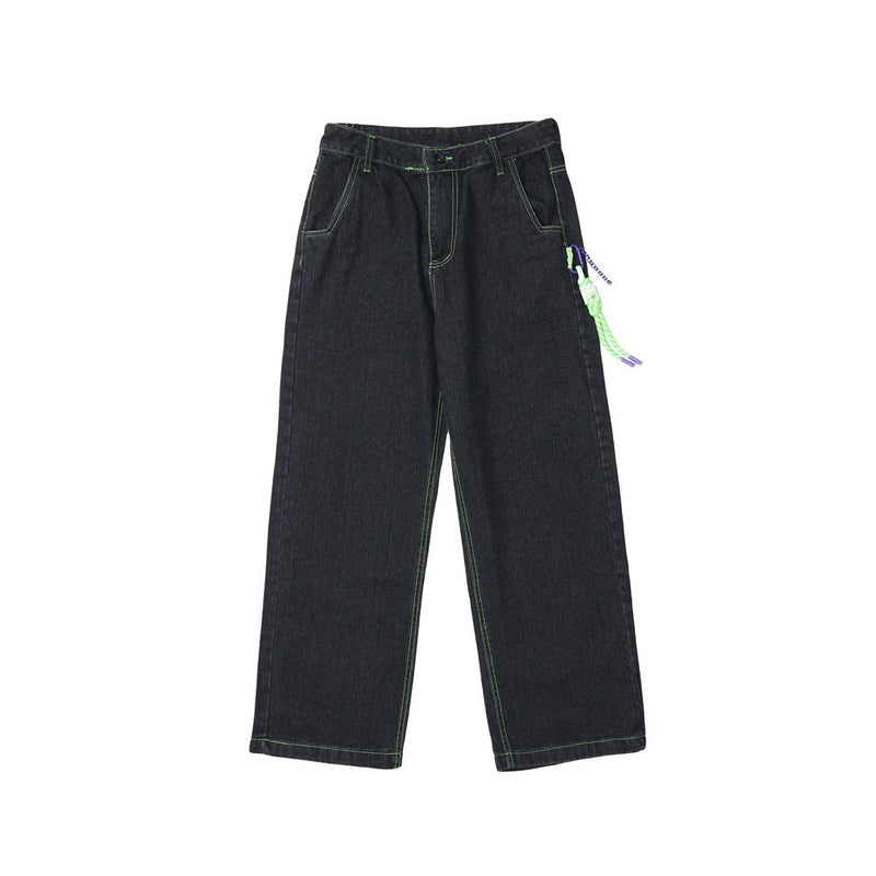 Solid Color Jeans Men's plus Size Retro Sports Trousers Loose Casual Trousers Men's Men Denim Pants