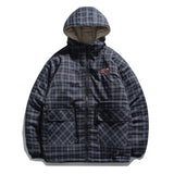 Plaid Men's plus Size Retro Sports Long Sleeve Top Loose Winter Warm Coat Men Cotton Padded Jackets