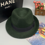 Fedora Hat Wool Felt Top Hat Men's Fedora Hat Woolen Hat Autumn Winter Retro British