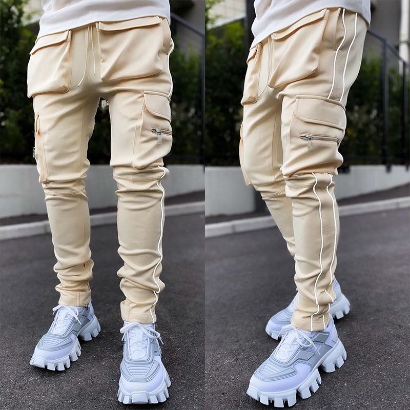 Men's Spring and Autumn Sport Pants Men's Casual Pants Loose Reflective Running Training Pants Men's Sports Pant