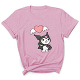 My Melody Hoodie Kuromi Cute Series Pattern Printed Short Sleeve round Neck T-shirt