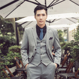 Casual Groom Attire Tuxedo Suits for Men Business Men Suit Autumn and Winter Suit Men's Three-Piece Casual Business Blazer