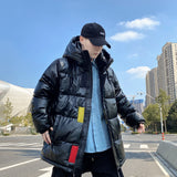 Men's down Cotton-Padded Coat Large Size Cotton-Padded Coat Cotton-Padded Coat Loose Cargo Men's Hooded Winter Clothing Coat Men Winter Outfit Casual Fashion