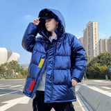 Men's down Cotton-Padded Coat Large Size Cotton-Padded Coat Cotton-Padded Coat Loose Cargo Men's Hooded Winter Clothing Coat Men Winter Outfit Casual Fashion