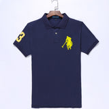 USPA Shirts Golf Polo Men's Lapel Embroidery Horse Short Sleeve