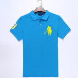 USPA Shirts Golf Polo Men's Lapel Embroidery Horse Short Sleeve