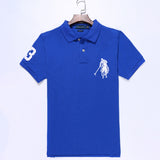 USPA Shirts Golf Polo Men's Lapel Embroidery Horse Short Sleeve