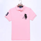 USPA Shirts Golf Polo Men's Lapel Embroidery Horse Short Sleeve