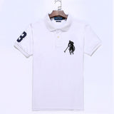 USPA Shirts Golf Polo Men's Lapel Embroidery Horse Short Sleeve