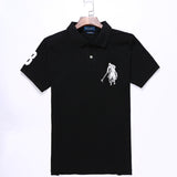 USPA Shirts Golf Polo Men's Lapel Embroidery Horse Short Sleeve