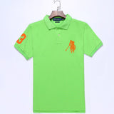 USPA Shirts Golf Polo Men's Lapel Embroidery Horse Short Sleeve