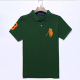 USPA Shirts Golf Polo Men's Lapel Embroidery Horse Short Sleeve