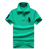 USPA Shirts Golf Polo Men's Lapel Embroidery Horse Short Sleeve