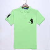 USPA Shirts Golf Polo Men's Lapel Embroidery Horse Short Sleeve