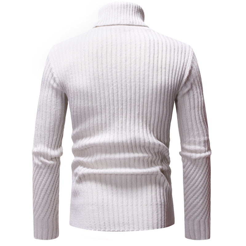 Winter Men's Solid Color Slim Turtleneck Sweater Sweater Large Size Fashion Casual Bottoming Shirt Men Pullover Sweaters