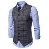 Mens Dress Vests Business Waistcoat Men's Autumn and Winter Business Casual Plaid Suit