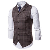 Mens Dress Vests Business Waistcoat Men's Autumn and Winter Business Casual Plaid Suit