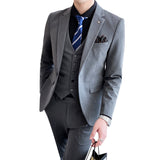 Mens Graduation Outfits Men's Suit Set Business Casual Small Suit Jacket Youth Slim Fit Bridegroom Three-Piece Wedding Professional Top
