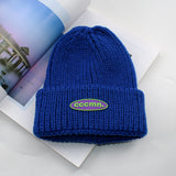 Women Beanies Hat Female Autumn and Winter Woolen Hat Preppy Style Letter Label Couple Warm Male