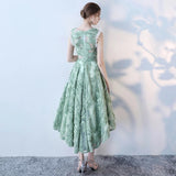 Green Fairycore Dress Banquet Evening Dress Elegant Front Short Back Long Party Host Sleeveless Dress Dress for Women