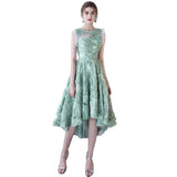 Green Fairycore Dress Banquet Evening Dress Elegant Front Short Back Long Party Host Sleeveless Dress Dress for Women