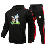 Rick and Morty Tracksuit Pullover Hoodie Sweatshirts Men and Women Sports Hooded Sweatshirt and Sweatpants Printing Suit Casual and Comfortable