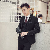 Casual Groom Attire Tuxedo Suits for Men Business Men Suit Autumn and Winter Suit Men's Three-Piece Casual Business Blazer