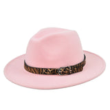 Italian Fedora Hats Leopard Hat Jazz Top Hat Broad-Brimmed Hat
