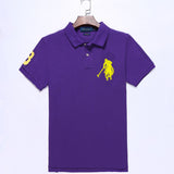 USPA Shirts Golf Polo Men's Lapel Embroidery Horse Short Sleeve