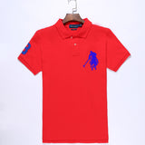 USPA Shirts Golf Polo Men's Lapel Embroidery Horse Short Sleeve