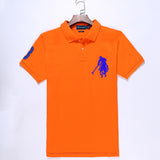 USPA Shirts Golf Polo Men's Lapel Embroidery Horse Short Sleeve