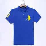 USPA Shirts Golf Polo Men's Lapel Embroidery Horse Short Sleeve
