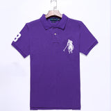 USPA Shirts Golf Polo Men's Lapel Embroidery Horse Short Sleeve