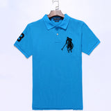 USPA Shirts Golf Polo Men's Lapel Embroidery Horse Short Sleeve