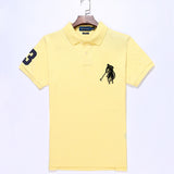 USPA Shirts Golf Polo Men's Lapel Embroidery Horse Short Sleeve