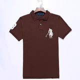 USPA Shirts Golf Polo Men's Lapel Embroidery Horse Short Sleeve