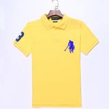 USPA Shirts Golf Polo Men's Lapel Embroidery Horse Short Sleeve