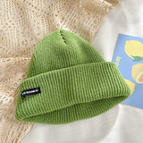 Toque Knitted Woolen Cap Women's Autumn and Winter Patch Letter Cap Winter Warm Men