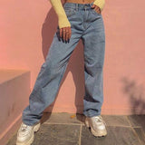 100 Cotton Jeans Women High Waist Loose Wide Legs Women's Jeans