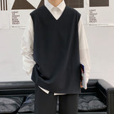 Tuxedo Vests Loose-Fitting Waistcoat Jacket Suit Casual Wear Versatile Retro Men