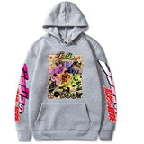 Jojo's Bizarrre Adventure Dressing Printing Velvet Padded Hooded Sweatshirt Men and Women