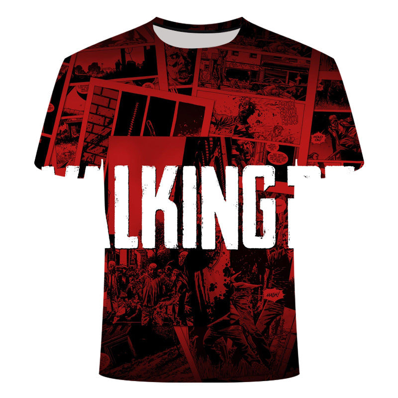 The Walking Dead Clothes 3D Printed T-shirt Men's Sports Casual Short Sleeve