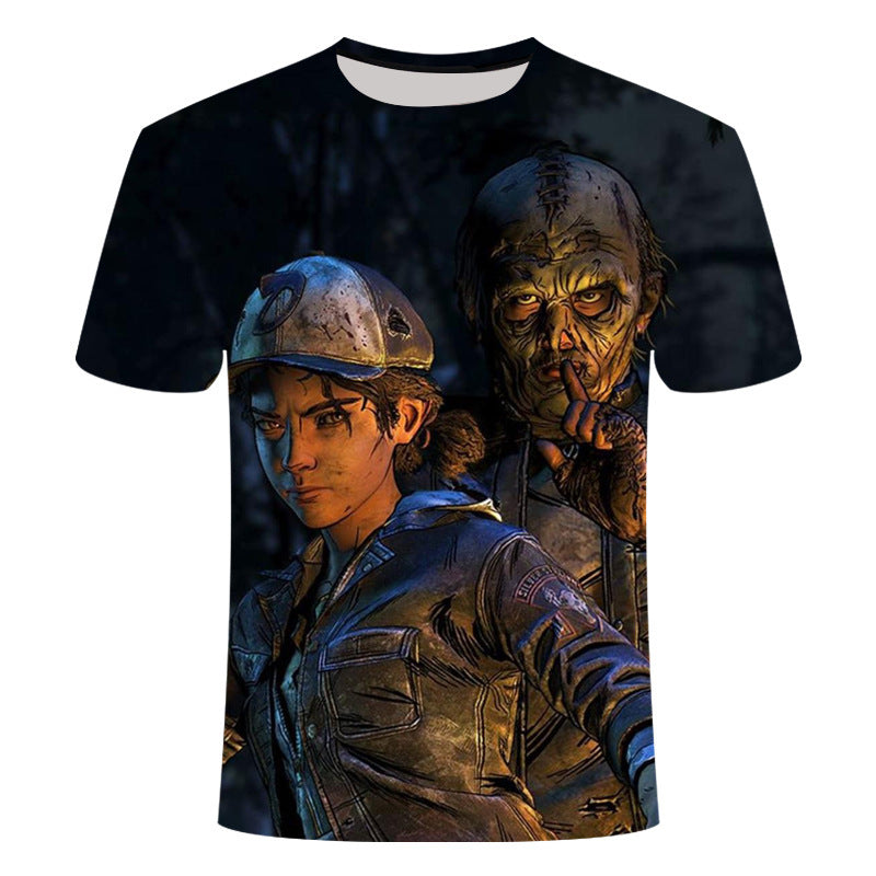 The Walking Dead Clothes 3D Printed T-shirt Men's Sports Casual Short Sleeve