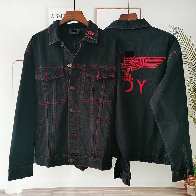 Spring and Autumn Leisure Denim Jacket Men's and Women's Tops plus Size Loose Sweater Men Denim Jacket