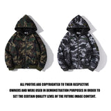 A Ape Print Coat Autumn and Winter Fashion Brand Camouflage Men's Women's Hoodie down Coat Jacket Wholesale