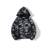 A Ape Print Coat Autumn and Winter Fashion Brand Camouflage Men's Women's Hoodie down Coat Jacket Wholesale